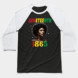 Junenth Black Afro American Back Baseball T-Shirt